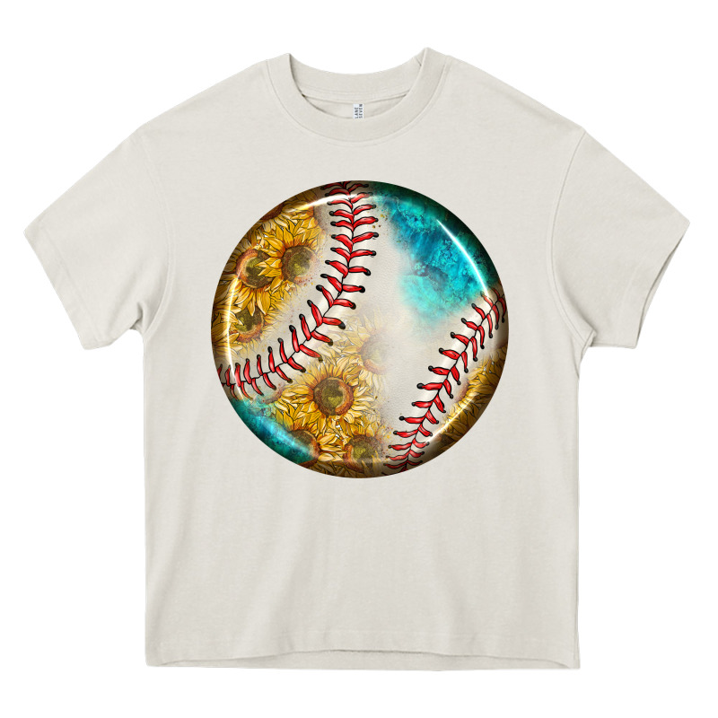 Baseball With Sunflower Round Earrings Heavy Core Tee by BundleAndBundleShop | Teevron