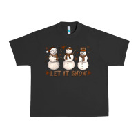 Pigment Black Let It Snow Snowmen Urban Heavy Tee - LillyAllenDesigns
