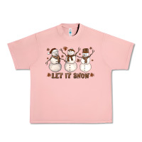 Salmon Let It Snow Snowmen Urban Heavy Tee - LillyAllenDesigns