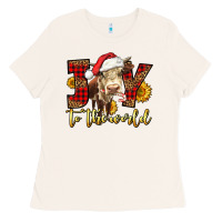 Bone joy to the world christmas cow Ladies Tee - LillyAllenDesigns