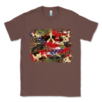 Chestnut 4th of july american flagcowhide  leopard backgrou Classic Tee - FaDigitalArtStudio