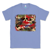 Colony Blue 4th of july american flagcowhide  leopard backgrou Classic Tee - FaDigitalArtStudio