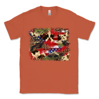Copper 4th of july american flagcowhide  leopard backgrou Classic Tee - FaDigitalArtStudio