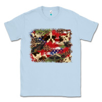 Dusty Blue 4th of july american flagcowhide  leopard backgrou Classic Tee - FaDigitalArtStudio