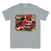Heather Grey 4th of july american flagcowhide  leopard backgrou Classic Tee - FaDigitalArtStudio