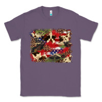 Lavender 4th of july american flagcowhide  leopard backgrou Classic Tee - FaDigitalArtStudio