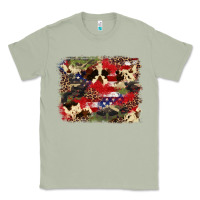 Matcha 4th of july american flagcowhide  leopard backgrou Classic Tee - FaDigitalArtStudio