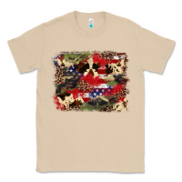 Mushroom 4th of july american flagcowhide  leopard backgrou Classic Tee - FaDigitalArtStudio