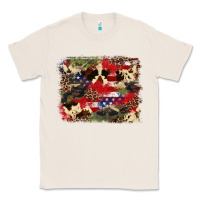 Natural 4th of july american flagcowhide  leopard backgrou Classic Tee - FaDigitalArtStudio