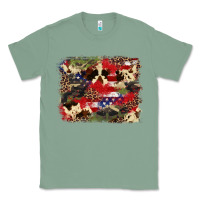 Sage 4th of july american flagcowhide  leopard backgrou Classic Tee - FaDigitalArtStudio