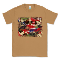 Toasted Coconut 4th of july american flagcowhide  leopard backgrou Classic Tee - FaDigitalArtStudio