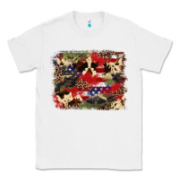 White 4th of july american flagcowhide  leopard backgrou Classic Tee - FaDigitalArtStudio