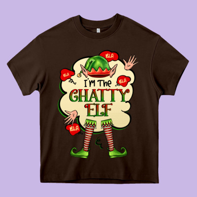 Im The Chatty Elf Heavy Core Tee Designed By Fadigitalartstudio
