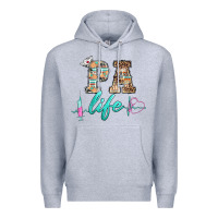 Heather Grey western nurse pa  life Premium Hoodie - BarkalooDesign