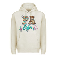 Oatmeal Heather western nurse pa  life Premium Hoodie - BarkalooDesign