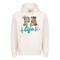 Pale Pink western nurse pa  life Premium Hoodie - BarkalooDesign