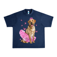 Navy Labrador Retriever Dog With Tutu Urban Heavy Tee - LillyAllenDesigns