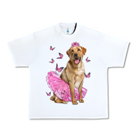 White Labrador Retriever Dog With Tutu Urban Heavy Tee - LillyAllenDesigns