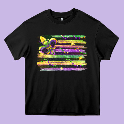 Mardi Gras Heavy Core Tee Designed By Fadigitalartstudio