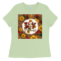 Matcha joy to the world christmas cow Ladies Tee - LillyAllenDesigns