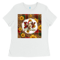 White joy to the world christmas cow Ladies Tee - LillyAllenDesigns