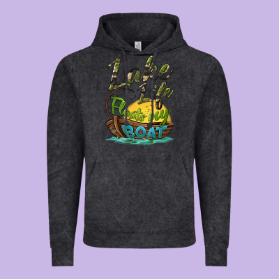 Lake Life Floats My Boat Vintage Hoodie Designed By Barkaloodesign