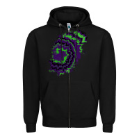 Black tie dye patch Zipper Hoodie - RanaPortraitStore