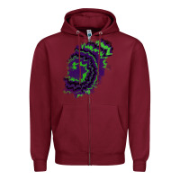 Burgundy tie dye patch Zipper Hoodie - RanaPortraitStore