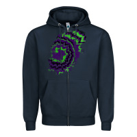 Navy tie dye patch Zipper Hoodie - RanaPortraitStore