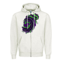 Oatmeal Heather tie dye patch Zipper Hoodie - RanaPortraitStore