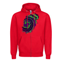Red tie dye patch Zipper Hoodie - RanaPortraitStore