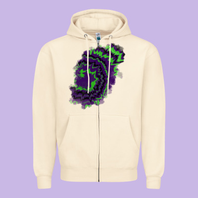 Tie Dye Patch Zipper Hoodie Designed By Ranaportraitstore