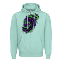 Seafoam tie dye patch Zipper Hoodie - RanaPortraitStore