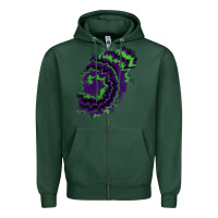 Sports Green tie dye patch Zipper Hoodie - RanaPortraitStore