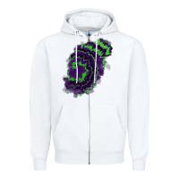 White tie dye patch Zipper Hoodie - RanaPortraitStore