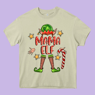 Mama Elf Heavy Core Tee Designed By Fadigitalartstudio