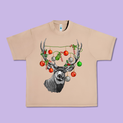 Mule Deer With Urban Heavy Tee Designed By Lillyallendesigns