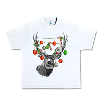 White Mule deer with Urban Heavy Tee - LillyAllenDesigns