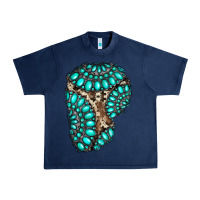 Navy gemstone cowhide patches Urban Heavy Tee - RanaPortraitStore