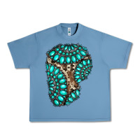 Pebble Blue gemstone cowhide patches Urban Heavy Tee - RanaPortraitStore