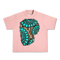 Salmon gemstone cowhide patches Urban Heavy Tee - RanaPortraitStore