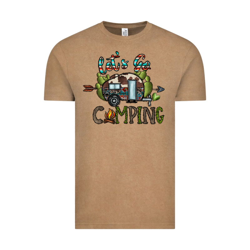 Let's Go Camping Vintage Tee by CowhideDigitalArt | Teevron