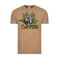 Vintage Coffee let's go camping Vintage Tee - CowhideDigitalArt