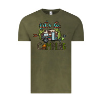 Vintage Olive let's go camping Vintage Tee - CowhideDigitalArt