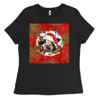 Black christmas cow Ladies Tee - LillyAllenDesigns