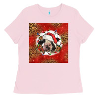 Bubblegum Pink christmas cow Ladies Tee - LillyAllenDesigns