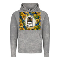 Cloud Rock sunflowers messy bun mama Vintage Hoodie - BarkalooDesign