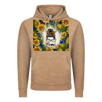 Vintage Coffee sunflowers messy bun mama Vintage Hoodie - BarkalooDesign