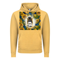 Vintage Mustard sunflowers messy bun mama Vintage Hoodie - BarkalooDesign