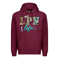 Burgundy western nurse lpn  life Premium Hoodie - BarkalooDesign